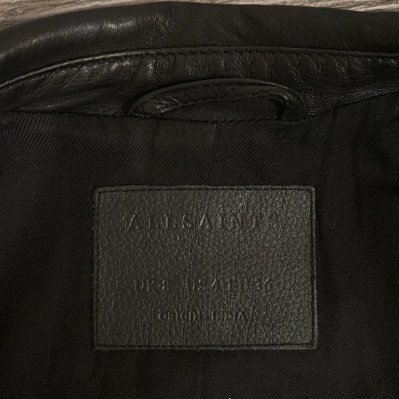 ALL SAINTS BALFERN LEATHER BIKER JACKET MOTO SIZE US 4 BUTTER SOFT - Picture 11 of 12